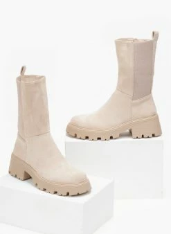 Πολύ καλή προσφορά 😀 The Fashion Project Μποτάκια Chelsea Suede - Μπεζ ⌛ -Μποτάκια Κατάστημα mpotakia chelsea suede 109062 s3xj