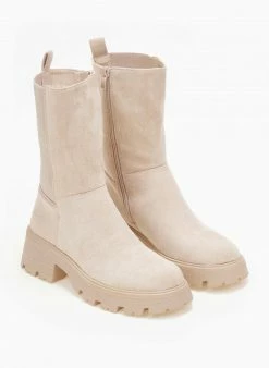 Πολύ καλή προσφορά 😀 The Fashion Project Μποτάκια Chelsea Suede - Μπεζ ⌛ -Μποτάκια Κατάστημα mpotakia chelsea suede 109062 vo4u