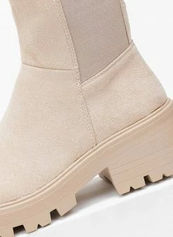 Πολύ καλή προσφορά 😀 The Fashion Project Μποτάκια Chelsea Suede - Μπεζ ⌛ -Μποτάκια Κατάστημα mpotakia chelsea suede 109062 x9ff