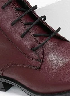 Φτηνός 😉 The Fashion Project Μποτάκια δερμάτινα με Pattern πλεκτό - Μπορντό 👍 -Μποτάκια Κατάστημα mpotakia dermatina me pattern plekto 108299 vhgz