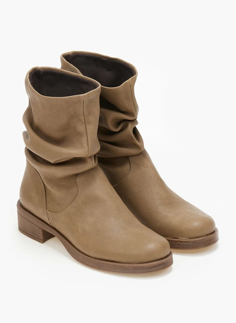 Best Pirce ⌛ The Fashion Project Μποτάκια φλατ με σούρες - Τάουπε 🌟 8 Best Pirce ⌛ The Fashion Project Μποτάκια φλατ με σούρες - Τάουπε 🌟 - Image 6