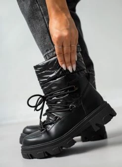 Κουπόνι 💯 The Fashion Project Μποτάκια φουσκωτά με Chunky σόλα - Μαύρο ⌛