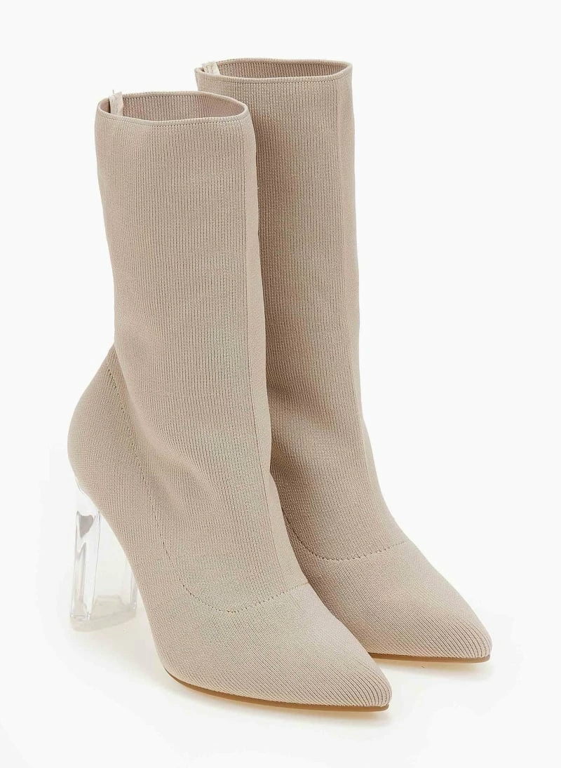 Πολύ καλή προσφορά 🎁 The Fashion Project Μποτάκια κάλτσα με διάφανο τακούνι - Μπεζ ⌛ 9 Πολύ καλή προσφορά 🎁 The Fashion Project Μποτάκια κάλτσα με διάφανο τακούνι - Μπεζ ⌛ - Image 7