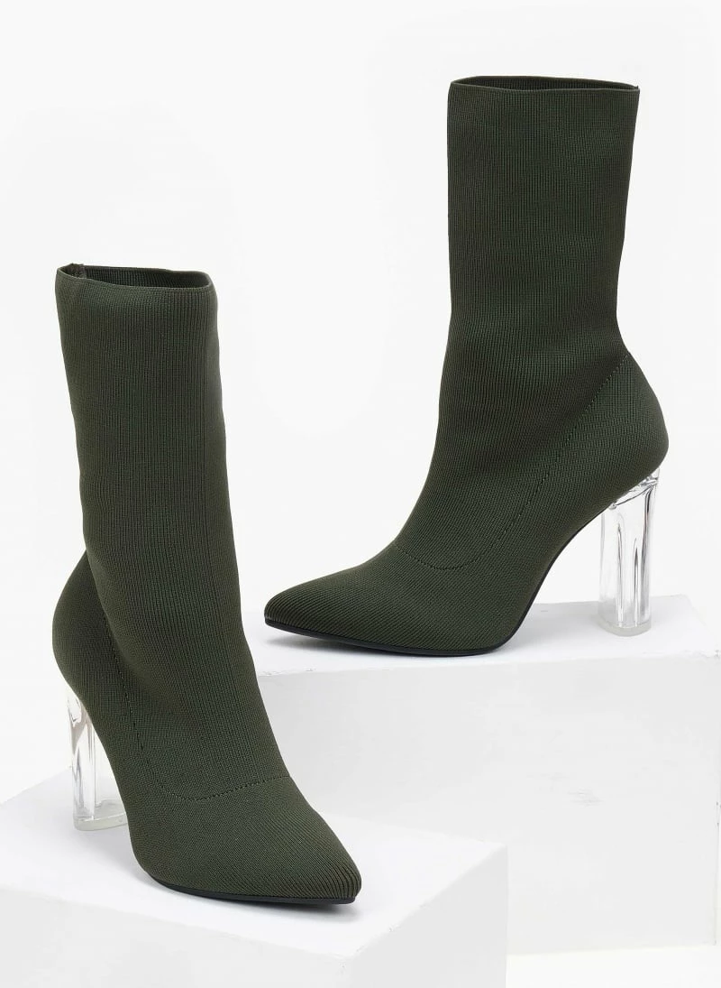 Εξοδος 🔥 The Fashion Project Μποτάκια κάλτσα με διάφανο τακούνι - Χακί 👍 5 Εξοδος 🔥 The Fashion Project Μποτάκια κάλτσα με διάφανο τακούνι - Χακί 👍 - Image 3