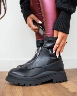 Εξοδος 🧨 The Fashion Project Μποτάκια κάλτσα με φερμουάρ - Μαύρο 🔥