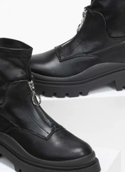 Εξοδος 🧨 The Fashion Project Μποτάκια κάλτσα με φερμουάρ - Μαύρο 🔥 -Μποτάκια Κατάστημα mpotakia kaltsa me fermouar sto koutepie 95821 79r4