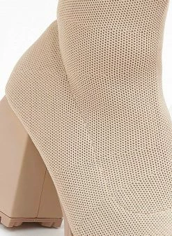 Η καλύτερη συμφωνία 🔔 The Fashion Project Μποτάκια κάλτσα με ιδιαίτερο τακούνι - Μπεζ 🎉 -Μποτάκια Κατάστημα mpotakia kaltsa me idiaitero takouni 107267 p0k9