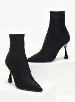 Νέος 🎉 The Fashion Project Μποτάκια κάλτσα με λεπτό τακούνι - Μαύρο 💯 -Μποτάκια Κατάστημα mpotakia kaltsa me lepto takouni 106374 e4ad
