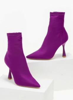 Εξοδος 🔥 The Fashion Project Μποτάκια κάλτσα με λεπτό τακούνι - Μωβ 🥰 -Μποτάκια Κατάστημα mpotakia kaltsa me lepto takouni 106375 ca29