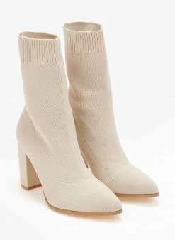 Προϋπολογισμός 🎁 The Fashion Project Μποτάκια κάλτσα με ψηλό τακούνι - Μπεζ 🥰 -Μποτάκια Κατάστημα mpotakia kaltsa me psilo takouni 107109 5k4m