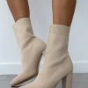 Προϋπολογισμός 🎁 The Fashion Project Μποτάκια κάλτσα με ψηλό τακούνι - Μπεζ 🥰 -Μποτάκια Κατάστημα mpotakia kaltsa me psilo takouni 107109 uwsk