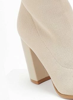 Προϋπολογισμός 🎁 The Fashion Project Μποτάκια κάλτσα με ψηλό τακούνι - Μπεζ 🥰 -Μποτάκια Κατάστημα mpotakia kaltsa me psilo takouni 107109 wiw2