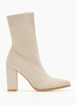 Προϋπολογισμός 🎁 The Fashion Project Μποτάκια κάλτσα με ψηλό τακούνι - Μπεζ 🥰 -Μποτάκια Κατάστημα mpotakia kaltsa me psilo takouni 107109 x9k8