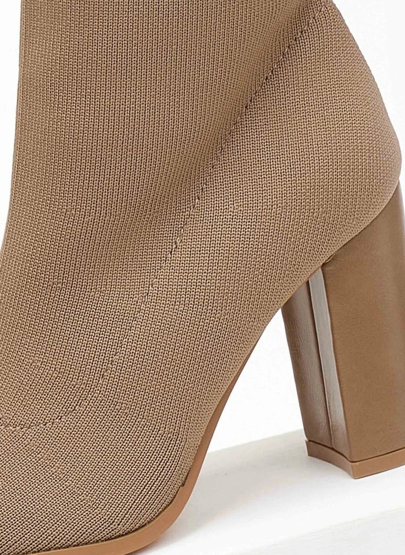 Εξοδος 👏 The Fashion Project Μποτάκια κάλτσα με ψηλό τακούνι - Πούρο 🌟 5 Εξοδος 👏 The Fashion Project Μποτάκια κάλτσα με ψηλό τακούνι - Πούρο 🌟 - Image 3