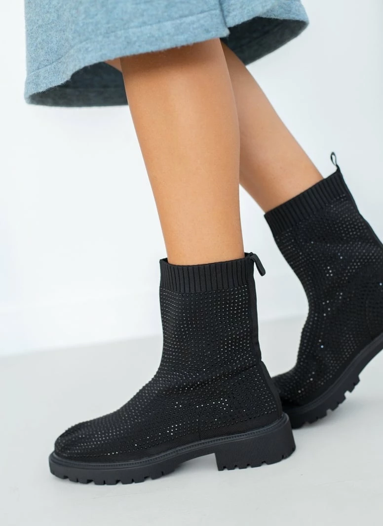 Κουπόνι 💯 The Fashion Project Μποτάκια κάλτσα με Strass - Μαύρο 🎉 7 Κουπόνι 💯 The Fashion Project Μποτάκια κάλτσα με Strass - Μαύρο 🎉 - Image 5