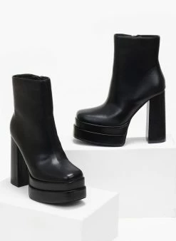 Καλύτερες κριτικές για 🔔 The Fashion Project Μποτάκια καρέ με ψηλή φιάπα - Μαύρο 🌟 -Μποτάκια Κατάστημα mpotakia kare me psili fiapa 108841 0755