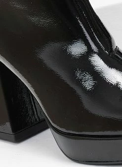 Καλύτερη πώληση 🎁 The Fashion Project Μποτάκια λουστρίνι με φιάπα - Μαύρο 😍 -Μποτάκια Κατάστημα mpotakia loustrini me fiapa 108892 ifh5