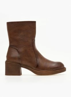 Η καλύτερη συμφωνία ✔️ The Fashion Project Μποτάκια με εξωτερικές ραφές - Καφέ 🧨