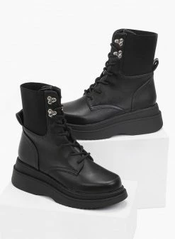 Εκπτωση 😍 The Fashion Project Μποτάκια αδιάβροχα με ελαστικό τμήμα - Μαύρο 🎉 -Μποτάκια Κατάστημα mpotakia me elastiko tmima 96608 lbd0