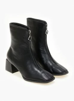 Νέος 🥰 The Fashion Project Μποτάκια με φερμουάρ στο κουτεπιέ - Μαύρο 👏 -Μποτάκια Κατάστημα mpotakia me fermouar sto koutepie 106088 8nau