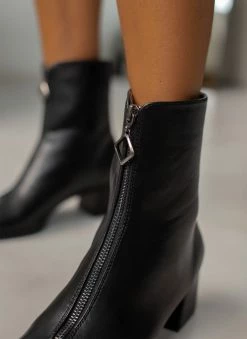 Νέος 🥰 The Fashion Project Μποτάκια με φερμουάρ στο κουτεπιέ - Μαύρο 👏 -Μποτάκια Κατάστημα mpotakia me fermouar sto koutepie 106088 oiu3