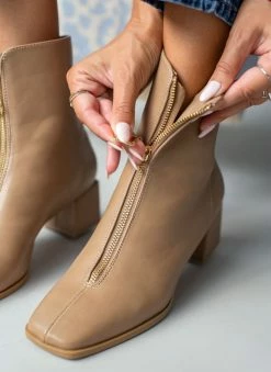 Best Pirce 👏 The Fashion Project Μποτάκια με φερμουάρ στο κουτεπιέ - Πούρο 🛒