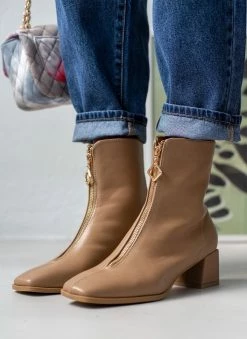 Best Pirce 👏 The Fashion Project Μποτάκια με φερμουάρ στο κουτεπιέ - Πούρο 🛒 -Μποτάκια Κατάστημα mpotakia me fermouar sto koutepie 106089 gvgb