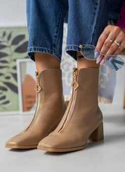 Best Pirce 👏 The Fashion Project Μποτάκια με φερμουάρ στο κουτεπιέ - Πούρο 🛒 -Μποτάκια Κατάστημα mpotakia me fermouar sto koutepie 106089 t3fx