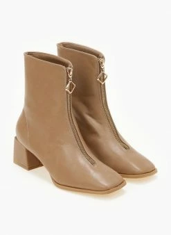 Best Pirce 👏 The Fashion Project Μποτάκια με φερμουάρ στο κουτεπιέ - Πούρο 🛒 -Μποτάκια Κατάστημα mpotakia me fermouar sto koutepie 106089 zjsr