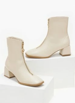 Νέος 😍 The Fashion Project Μποτάκια με φερμουάρ στο κουτεπιέ - Ζαχαρί ✔️ -Μποτάκια Κατάστημα mpotakia me fermouar sto koutepie 106090 ro43