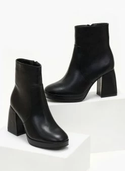 Best Pirce 💯 The Fashion Project Μποτάκια με ιδιαίτερο τακούνι - Μαύρο 🛒 -Μποτάκια Κατάστημα mpotakia me idiaitero takouni 105739 geki