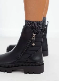 Εκπτωση ✔️ Μποτάκια με καπιτονέ σχέδιο Refresh 170283 - Μαύρο 🎉