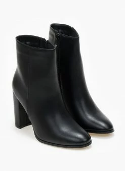 Best Pirce 😀 The Fashion Project Μποτάκια με κάθετη ραφή - Μαύρο 👍 -Μποτάκια Κατάστημα mpotakia me katheti rafi 108452 xkvy