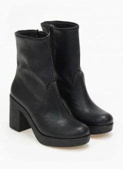 Τοπ 10 🎉 The Fashion Project Μποτάκια με κρεπ σόλα και τακούνι - Μαύρο ⌛ -Μποτάκια Κατάστημα mpotakia me krep sola kai takouni 109040 n52z