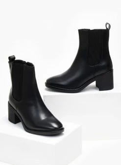 Εξοδος 🔔 The Fashion Project Μποτάκια Casual με λάστιχο - Μαύρο 🔥 -Μποτάκια Κατάστημα mpotakia me lastixo 108482 exn0