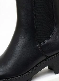 Συμφωνίες 🤩 The Fashion Project Μποτάκια με Chelsea - Μαύρο ✨ -Μποτάκια Κατάστημα mpotakia me lastixo sto plai 107178 n31e