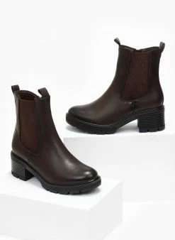 Καλύτερη πώληση ❤️ The Fashion Project Μποτάκια με λάστιχο στο πλάι - Καφέ 😀 -Μποτάκια Κατάστημα mpotakia me lastixo sto plai 108469 wglf