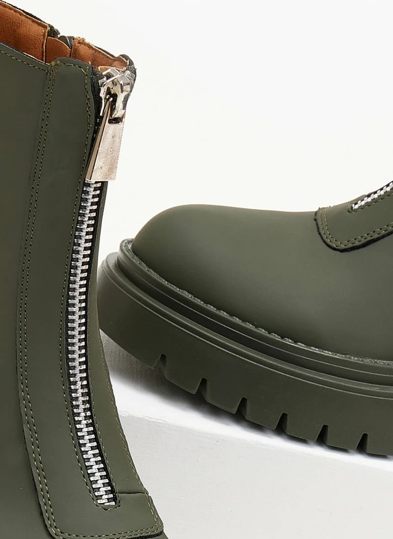 Το φθηνότερο ✨ The Fashion Project Μποτάκια με μεταλλικό φερμουάρ - Λαδί 👏 5 Το φθηνότερο ✨ The Fashion Project Μποτάκια με μεταλλικό φερμουάρ - Λαδί 👏 - Image 3