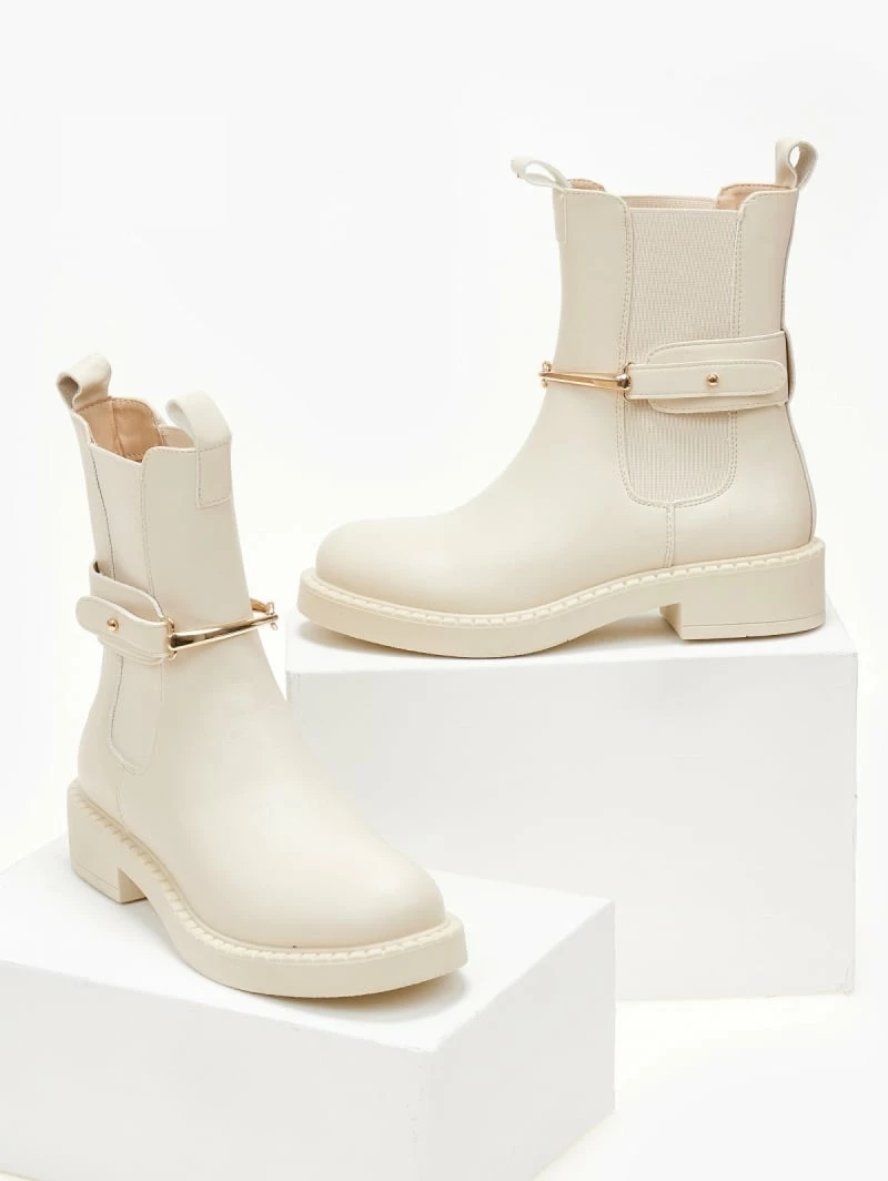 Προώθηση 😍 The Fashion Project Μποτάκια Chelsea με μεταλλικό στοιχείο - Μπεζ 🥰 7 Προώθηση 😍 The Fashion Project Μποτάκια Chelsea με μεταλλικό στοιχείο - Μπεζ 🥰 - Image 5