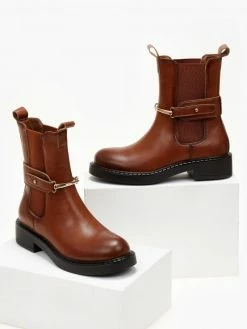 Flash Sale ⌛ The Fashion Project Μποτάκια Chelsea με μεταλλικό στοιχείο - Ταμπά 🧨 -Μποτάκια Κατάστημα mpotakia me metalliko stoixeio 105503 oc1u