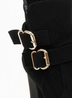 Προώθηση ❤️ The Fashion Project Μποτάκια Suede με μεταλλικά στοιχεία - Μαύρο ✨ -Μποτάκια Κατάστημα mpotakia me metallo sto takouni 106478 20mw