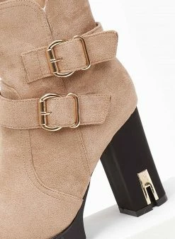 Φτηνός 🔥 The Fashion Project Μποτάκια Suede με μεταλλικά στοιχεία - Πούρο ❤️ -Μποτάκια Κατάστημα mpotakia me metallo sto takouni 106479 eabh