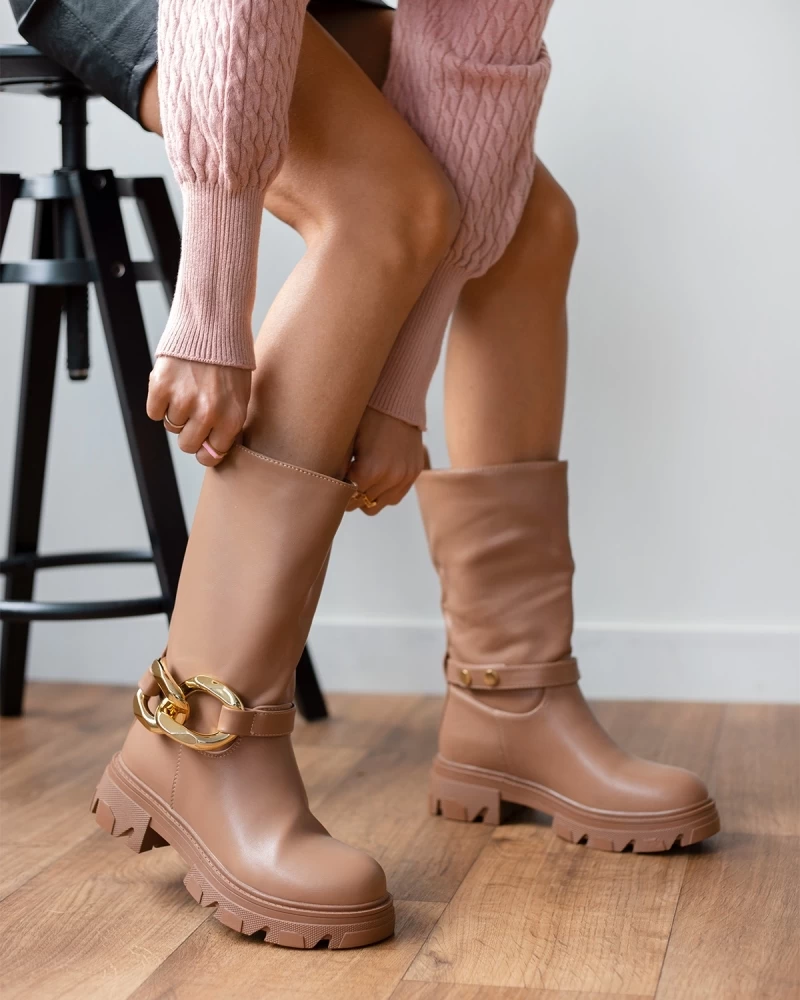 Αγορά 👏 The Fashion Project Μποτάκια Biker με κρίκους - Πούρο 😍 3 Αγορά 👏 The Fashion Project Μποτάκια Biker με κρίκους - Πούρο 😍