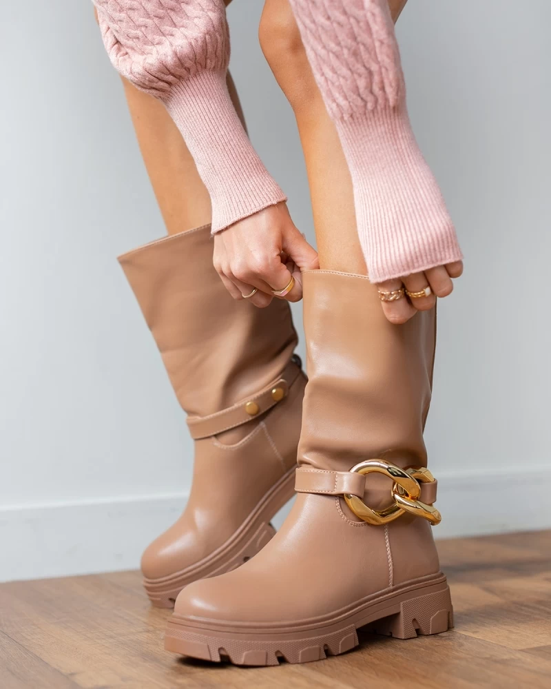 Αγορά 👏 The Fashion Project Μποτάκια Biker με κρίκους - Πούρο 😍 6 Αγορά 👏 The Fashion Project Μποτάκια Biker με κρίκους - Πούρο 😍 - Image 4