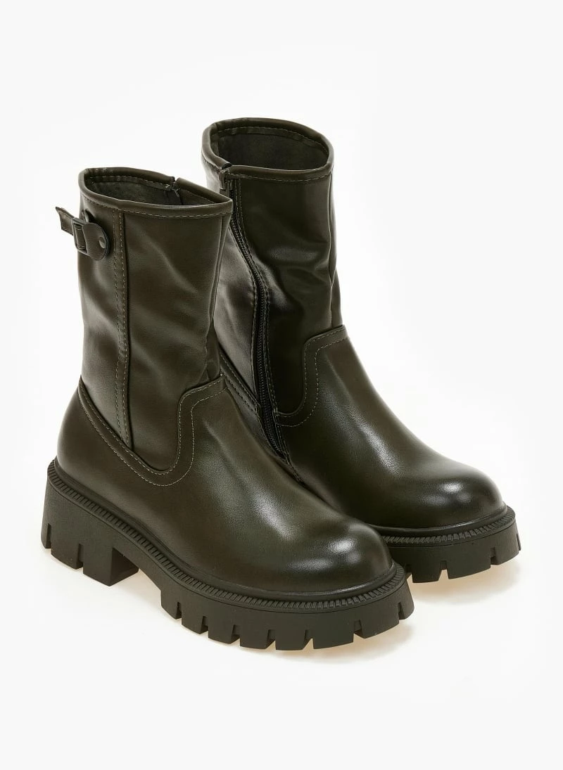 ΧΟΝΔΡΙΚΟ ΕΜΠΟΡΙΟ 😀 The Fashion Project Μποτάκια Biker με ψηλή τρακτερωτή σόλα - Λαδί 👍 5 ΧΟΝΔΡΙΚΟ ΕΜΠΟΡΙΟ 😀 The Fashion Project Μποτάκια Biker με ψηλή τρακτερωτή σόλα - Λαδί 👍 - Image 3