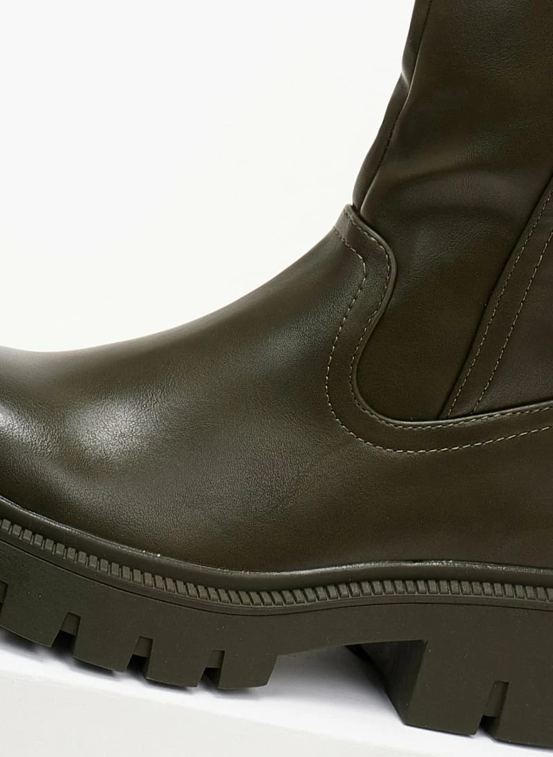 ΧΟΝΔΡΙΚΟ ΕΜΠΟΡΙΟ 😀 The Fashion Project Μποτάκια Biker με ψηλή τρακτερωτή σόλα - Λαδί 👍 7 ΧΟΝΔΡΙΚΟ ΕΜΠΟΡΙΟ 😀 The Fashion Project Μποτάκια Biker με ψηλή τρακτερωτή σόλα - Λαδί 👍 - Image 5