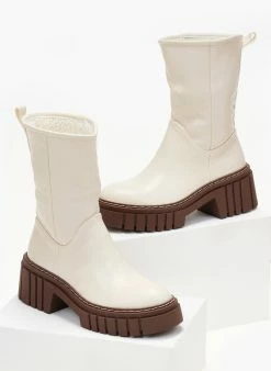 Πολύ καλή προσφορά 💯 The Fashion Project Μποτάκια με Sheepskin επένδυση - Μπεζ 🎉 -Μποτάκια Κατάστημα mpotakia me sheepskin ependusi 105837 2n15