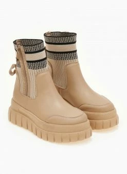 Τοπ 10 👍 The Fashion Project Μποτάκια κάλτσα με διχρωμία - Πούρο 👍 -Μποτάκια Κατάστημα mpotakia me sxedio kaltsa 106282 poth