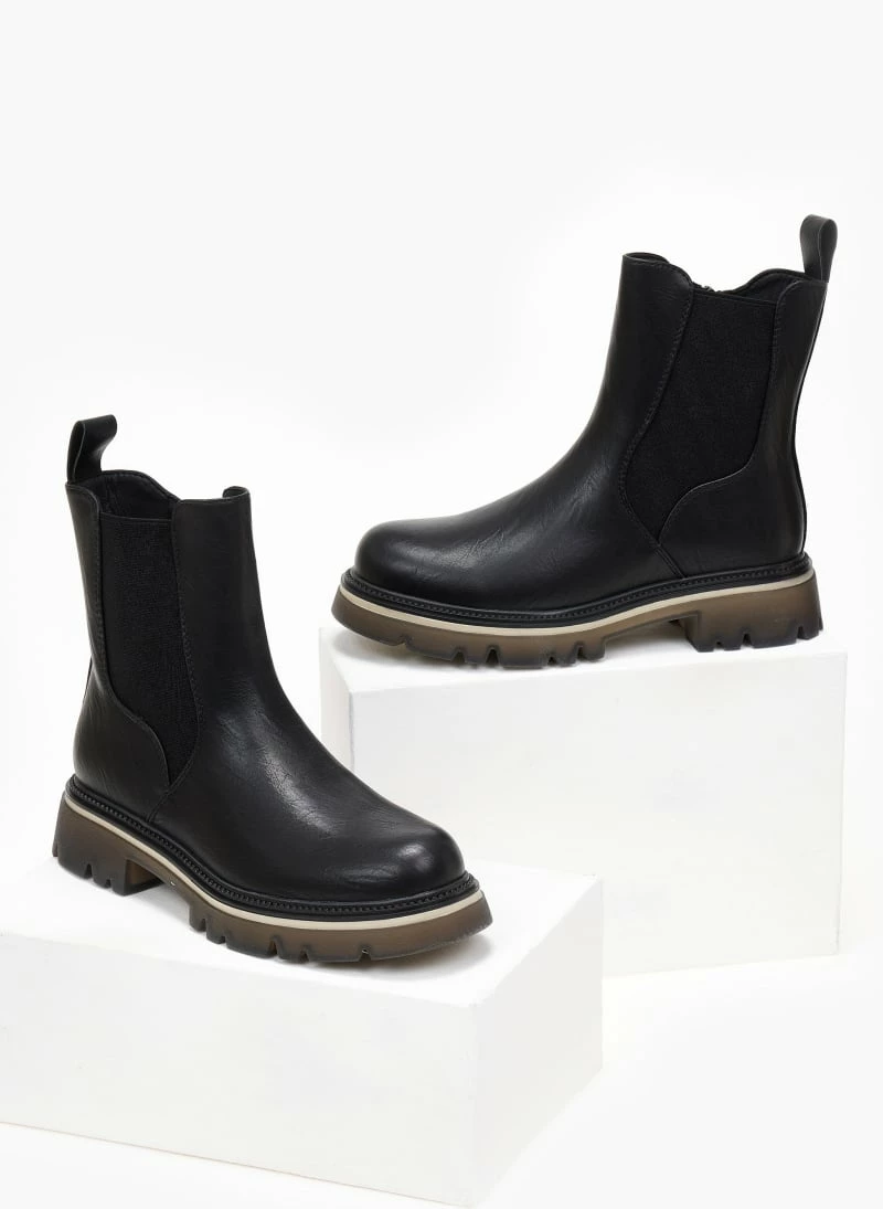 Ολοκαίνουργιο 😍 The Fashion Project Μποτάκια Chelsea με διχρωμία - Μαύρο 👏 7 Ολοκαίνουργιο 😍 The Fashion Project Μποτάκια Chelsea με διχρωμία - Μαύρο 👏 - Image 5