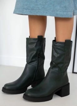 Best Pirce 💯 The Fashion Project Μποτάκια με χοντρό τακούνι - Κυπαρισσί 😉 -Μποτάκια Κατάστημα mpotakia me xontro takouni 106296 1rxk